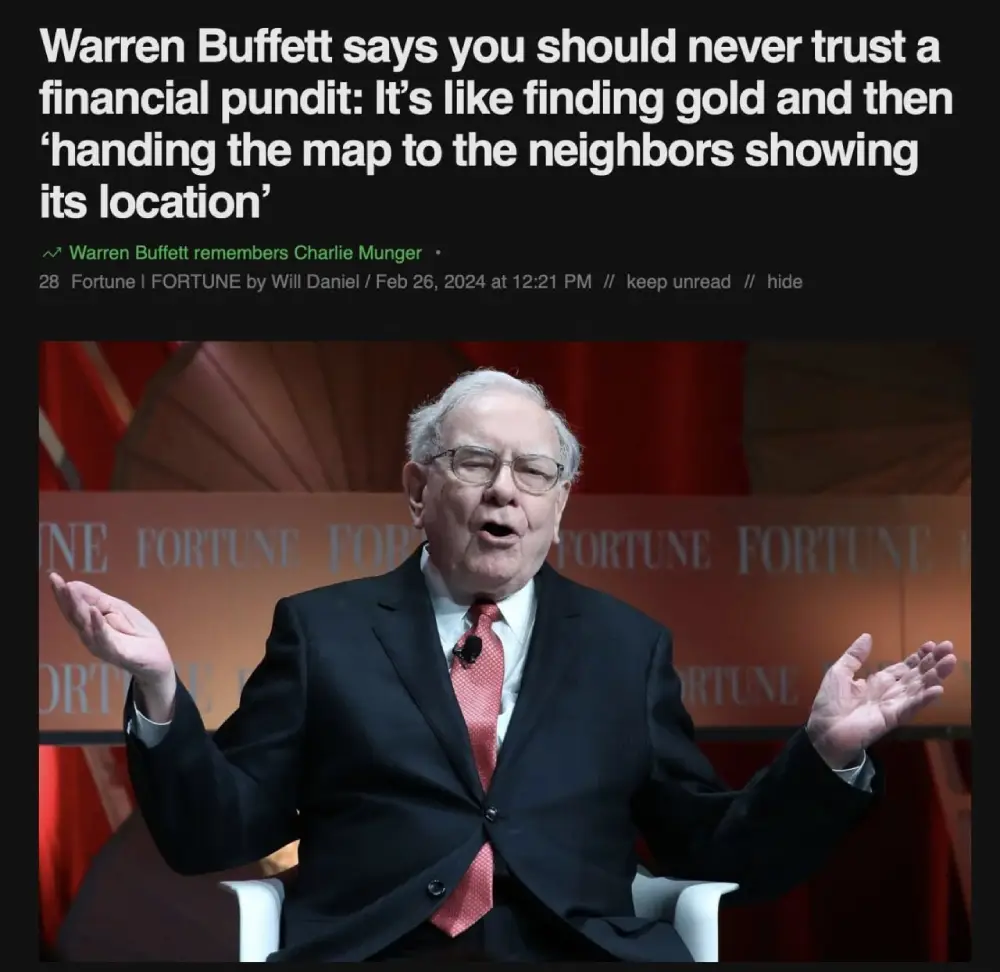 Warren Buffett says you should never ...